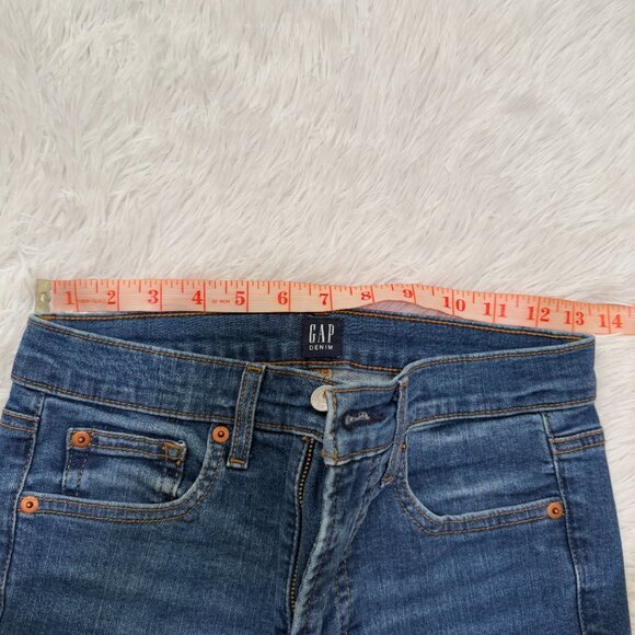 Women GAP True Skinny High Rise Denim Jeans in Dark Wash Blue Size 27 - Picture 4 of 10